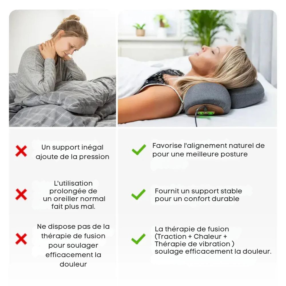 Oreiller de traction chauffant