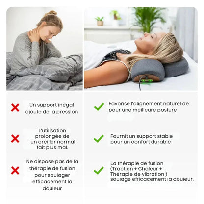 Oreiller de traction chauffant