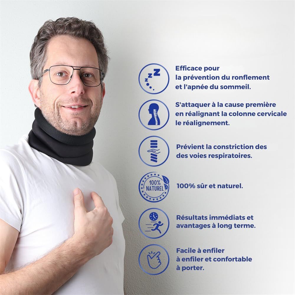 Support cervical anti‑ronflement